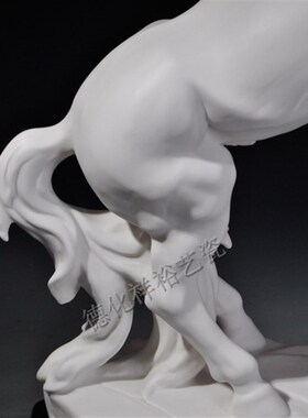 大号白色马摆件 工艺品家居饰品 志在千里生肖办公室招财陶瓷摆设