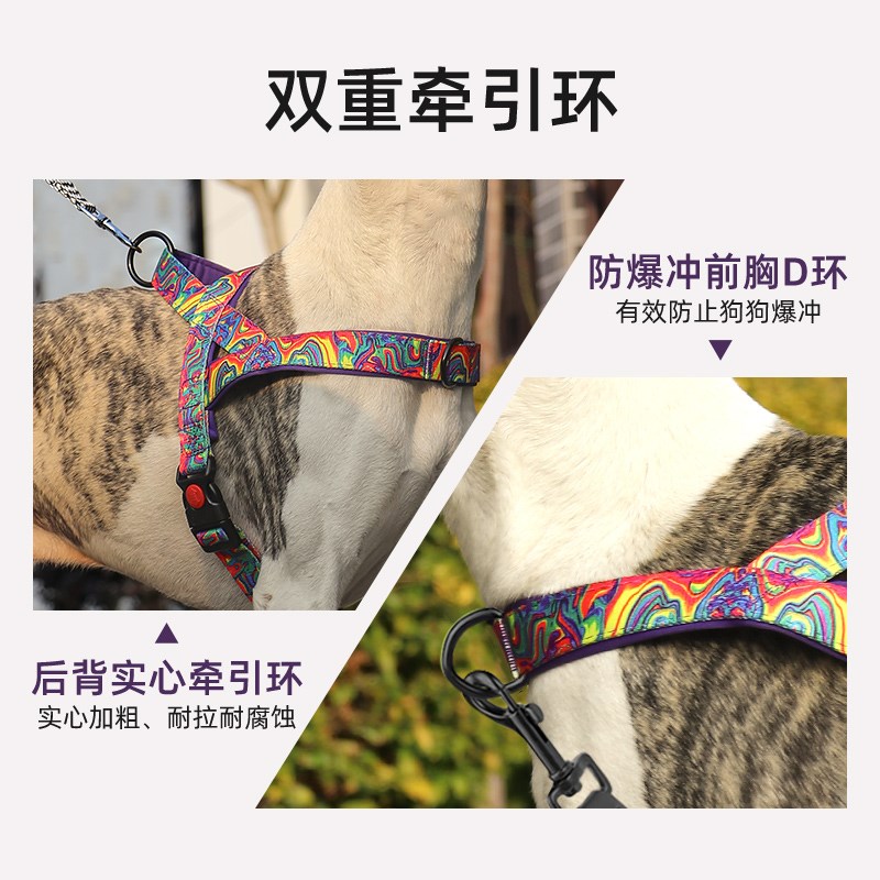狗狗牵引绳中型犬马鞍狗胸背柯基柴犬防挣脱背心式外出专用遛狗绳