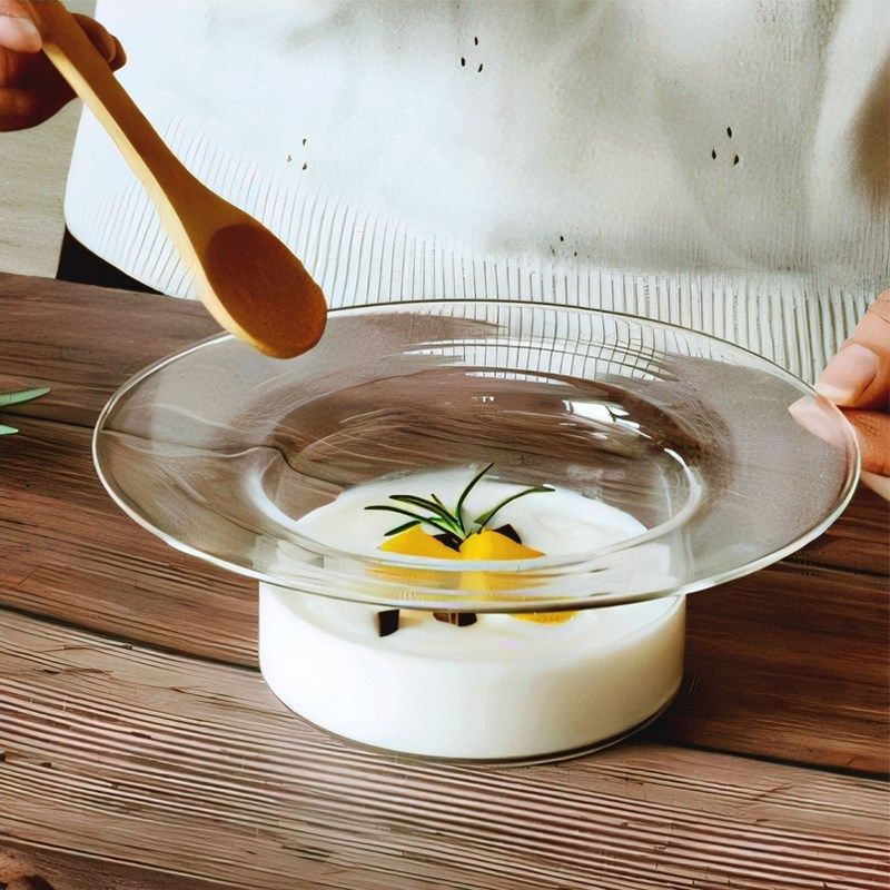 陶歪歪 法式草帽玻璃碗耐热透明甜品碗酸奶水果沙拉碗早餐布丁杯