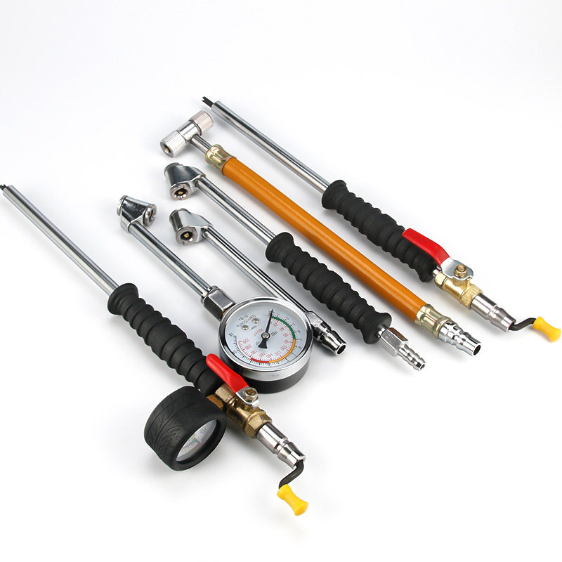 汽车轮胎打气嘴充气嘴快速带胎压气压表充气杆充气管子接头加气咀