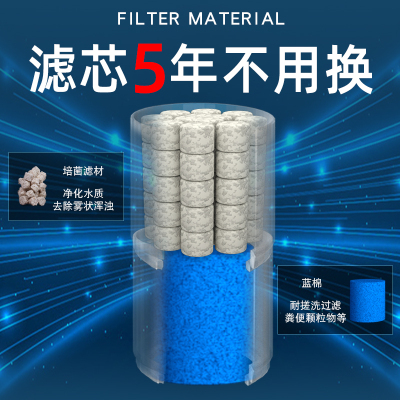 鱼缸过滤器免换水内置循环泵三合一净水神器增氧圆形小型潜水水泵