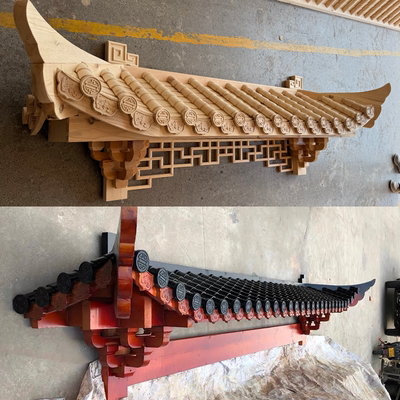 东阳木雕中式防雨门头古建屋檐