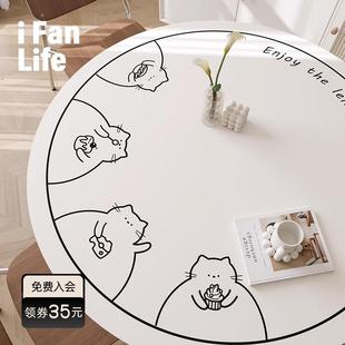 范店肥猫宅宅皮革餐桌垫圆形桌垫茶几垫防烫隔热垫家用轻奢高级感