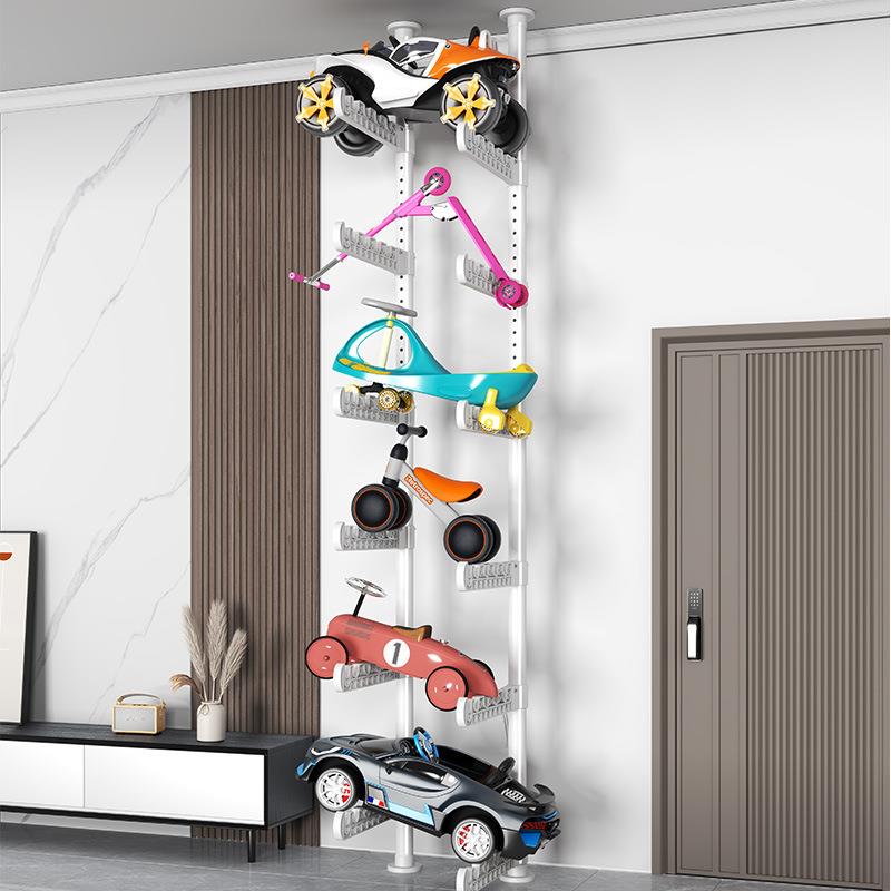 顶天立地玩具车收纳架客厅落地多层儿童滑板自行平衡车放置物架子