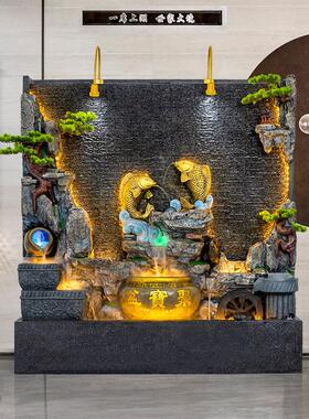简约水幕墙假山流水喷泉水景造景户外流水墙简约现代别墅庭院摆件