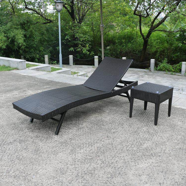 户外躺椅游泳池躺床休闲沙滩椅别墅大露台藤编休息躺椅阳台折叠椅