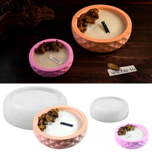 得意洋洋diy滴胶模具菱形花纹收纳碗香薰蜡烛硅胶模具ins石膏花盆