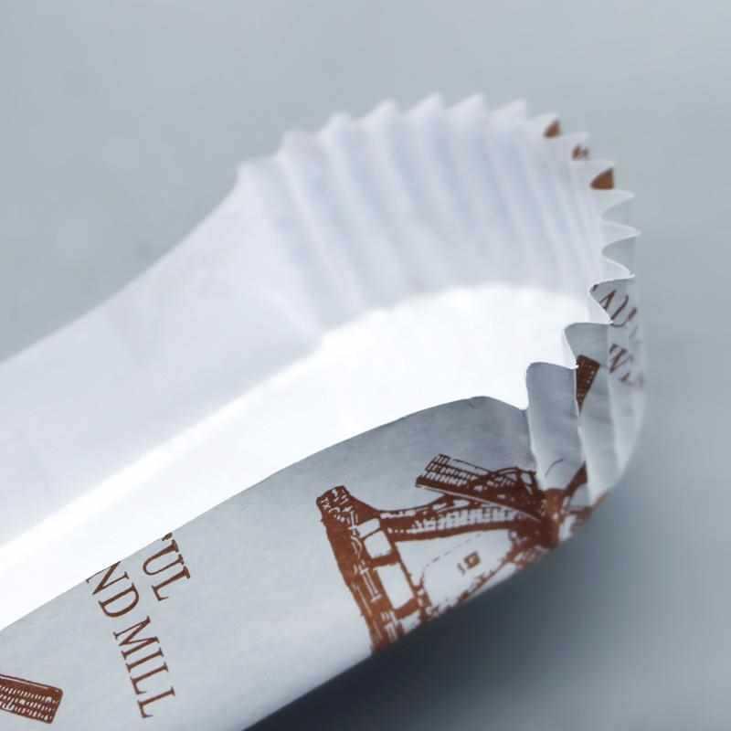 圆形船型纸托200个 蛋糕面包淋膜耐高温纸杯长方船形热狗烘焙不粘