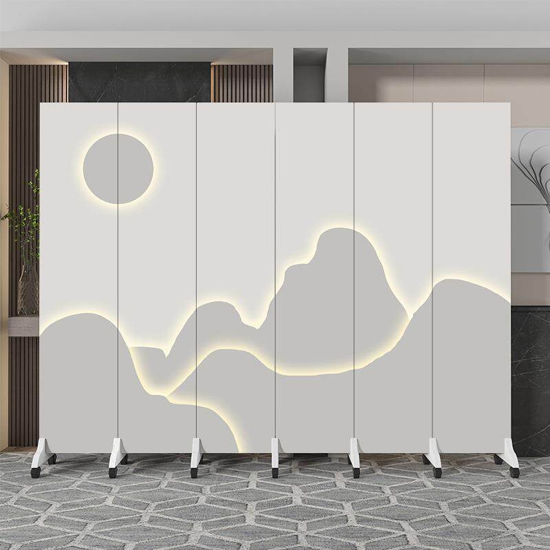 办公室屏风隔断可折叠移动客厅酒店遮挡帘简约现代新中式包间遮挡