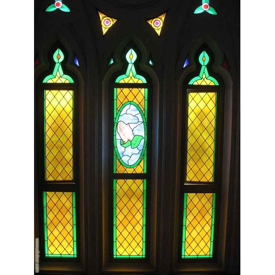 钢化Tiffany蒂凡尼艺术玻璃隔断玄关屏风窗吊顶天花门芯欧 细黄暖