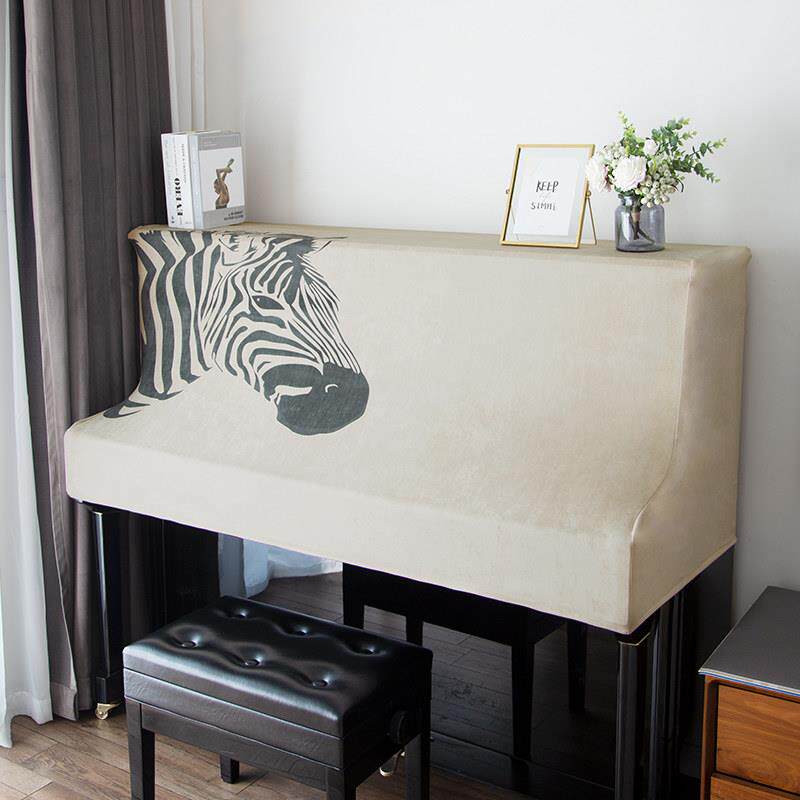 麂皮绒轻奢高级轻奢软盖布防脏免洗防尘立式钢琴凳套半罩坐凳