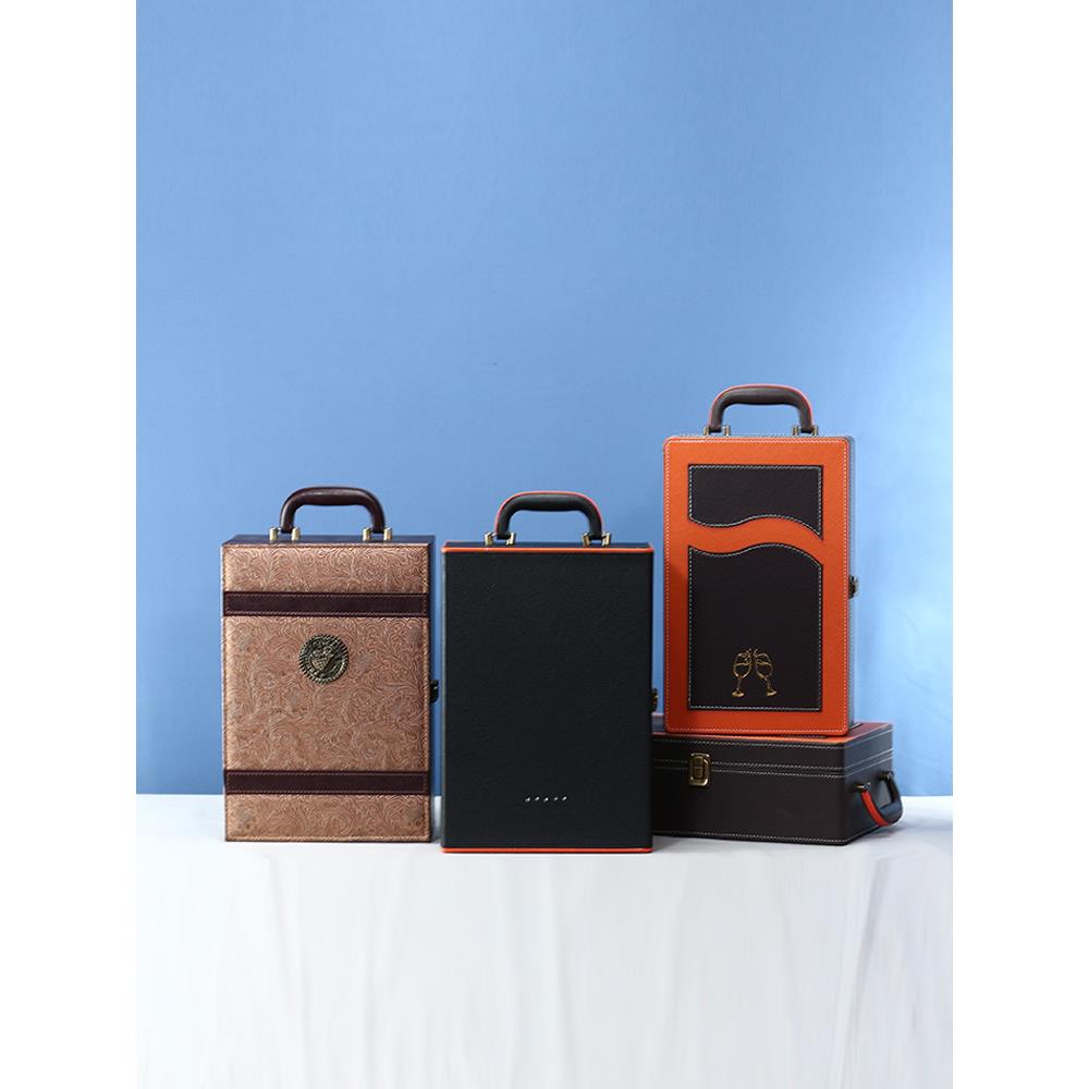 重型瓶红酒包装礼盒大肚瓶歪脖勃艮第专用大号酒盒葡萄酒空盒皮盒