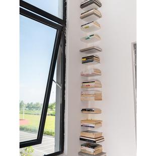 转角隐形书架墙上置物架家用壁挂角落收纳储物上墙角拐角书柜创意