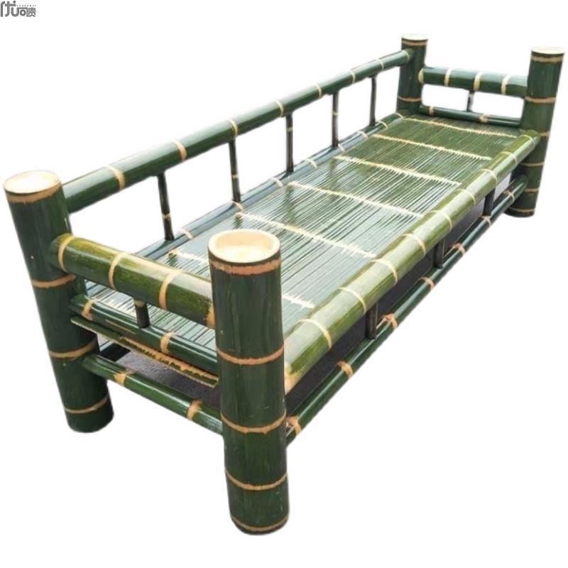 #民宿中式竹制沙发床纯手工竹制竹床罗汉床楠竹家具禅意床榻躺椅