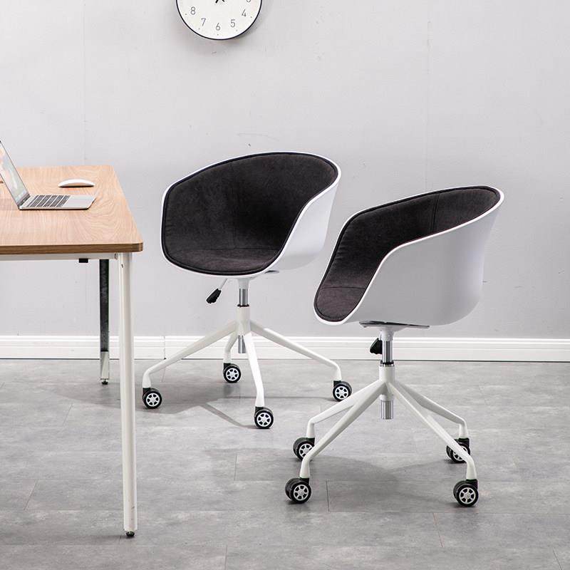 北欧书房写字电脑椅家用现代简约升降转椅办公椅久坐椅子白色舒适