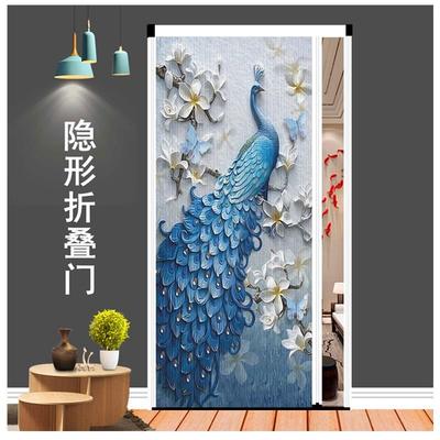 孔雀隐形折叠门推拉门室内客厅阳台隔断厨房卧室铝合金折叠推拉门