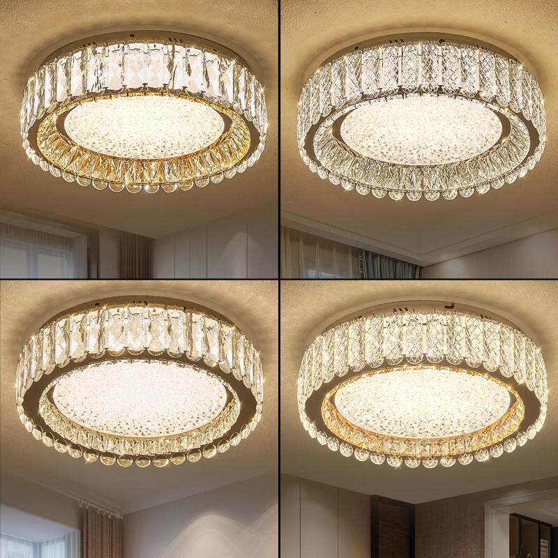 2024年新款LED水晶灯高亮简约现代护眼温馨圆形主卧室吸顶灯