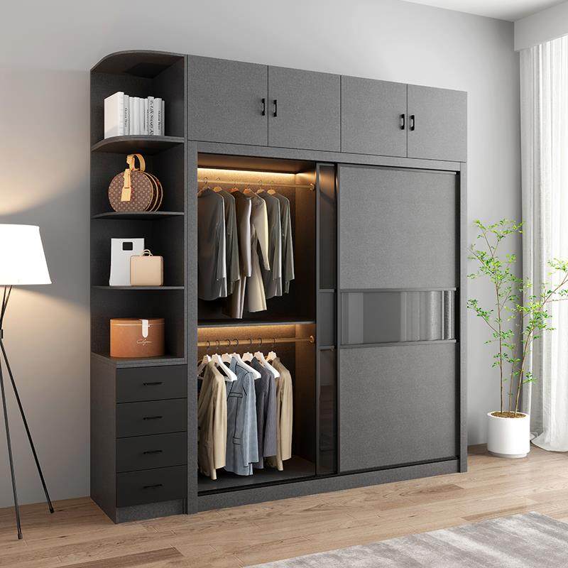 现代简约推拉门衣柜家用主卧室热销榜玻璃衣柜出租房用组装衣橱