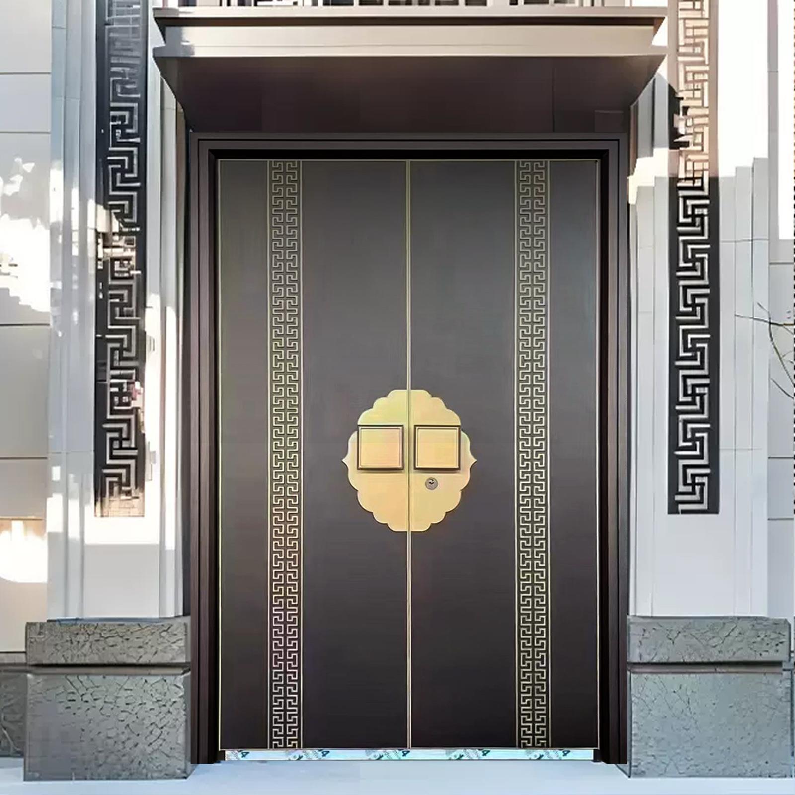 铸铝门别墅大门双开门农村乡村家用铜门防盗自建房子母入户进户门