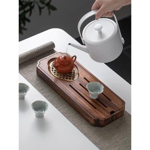小型储水式 胡桃木新中式 茶盘实木家用现代轻奢干泡台壶承茶台托盘