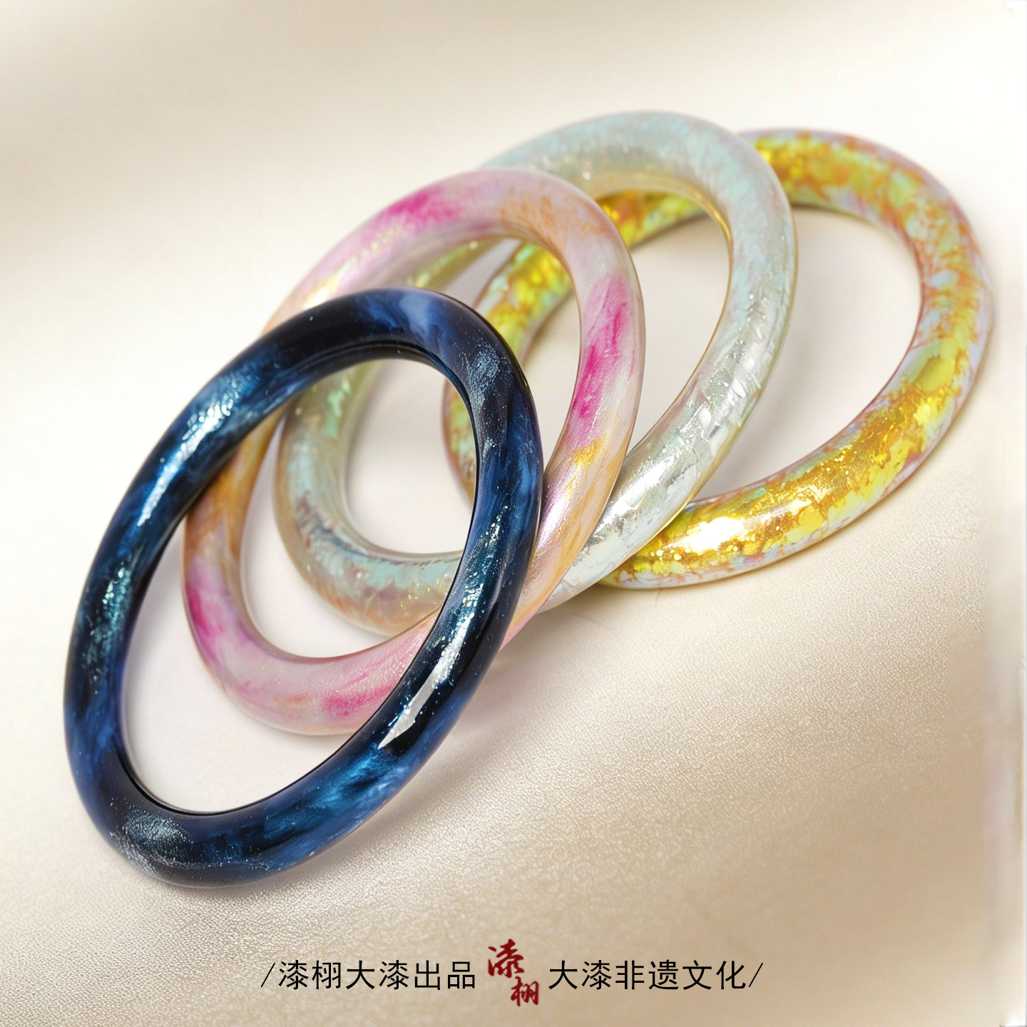 手工非遗大漆手镯原创手作高级感首饰小众饰品精美木质新中式手镯