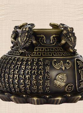 铜金蟾蜍聚宝盆饰品聚黄财神招财罐客厅家居店开业礼品