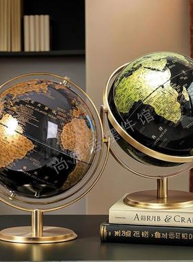 居装饰品地球仪摆件创意轻奢办公室书房办公桌酒柜现代家桌面摆设