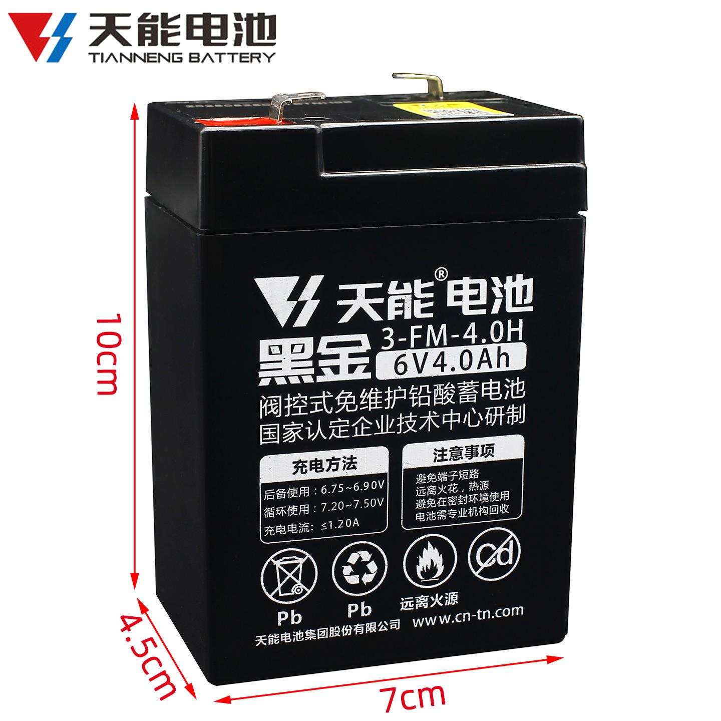 天能6V4.0AH/3FM4.0电子秤电池地磅显示器蓄电池儿童儿童电动车电