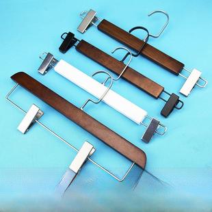 女士实木裤架服装酒店儿童木制裤夹家无缝木制衣架定制标志