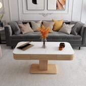 现代简约电动升降茶几餐桌两用轻奢小户型实木北欧全自动智能一体