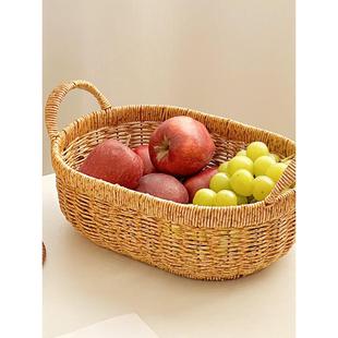彷藤果盘藤编收纳盒野餐篮提篮竹编篮子收纳筐大号厨房鸡蛋收纳篮