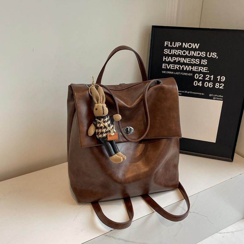 推荐大学生上课简约轻便双肩包包女2025秋季新款大容量通勤手提水