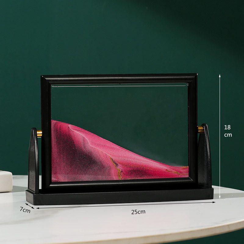 方形3D旋转流沙画摆件桌上液体沙漏解压工艺品客厅家居装饰礼物图片