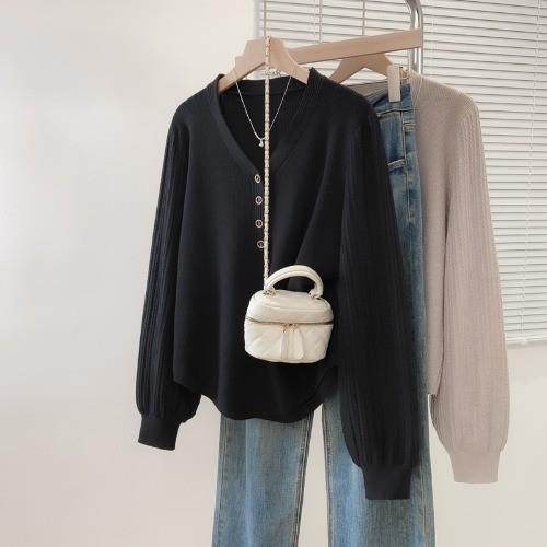 推荐大码胖mm时尚遮肉V领长袖针织衫内搭女秋季2025新款打底毛衣,女装/女士精品,毛针织衫,淘宝优惠券,粉丝福利购,淘宝优惠卷