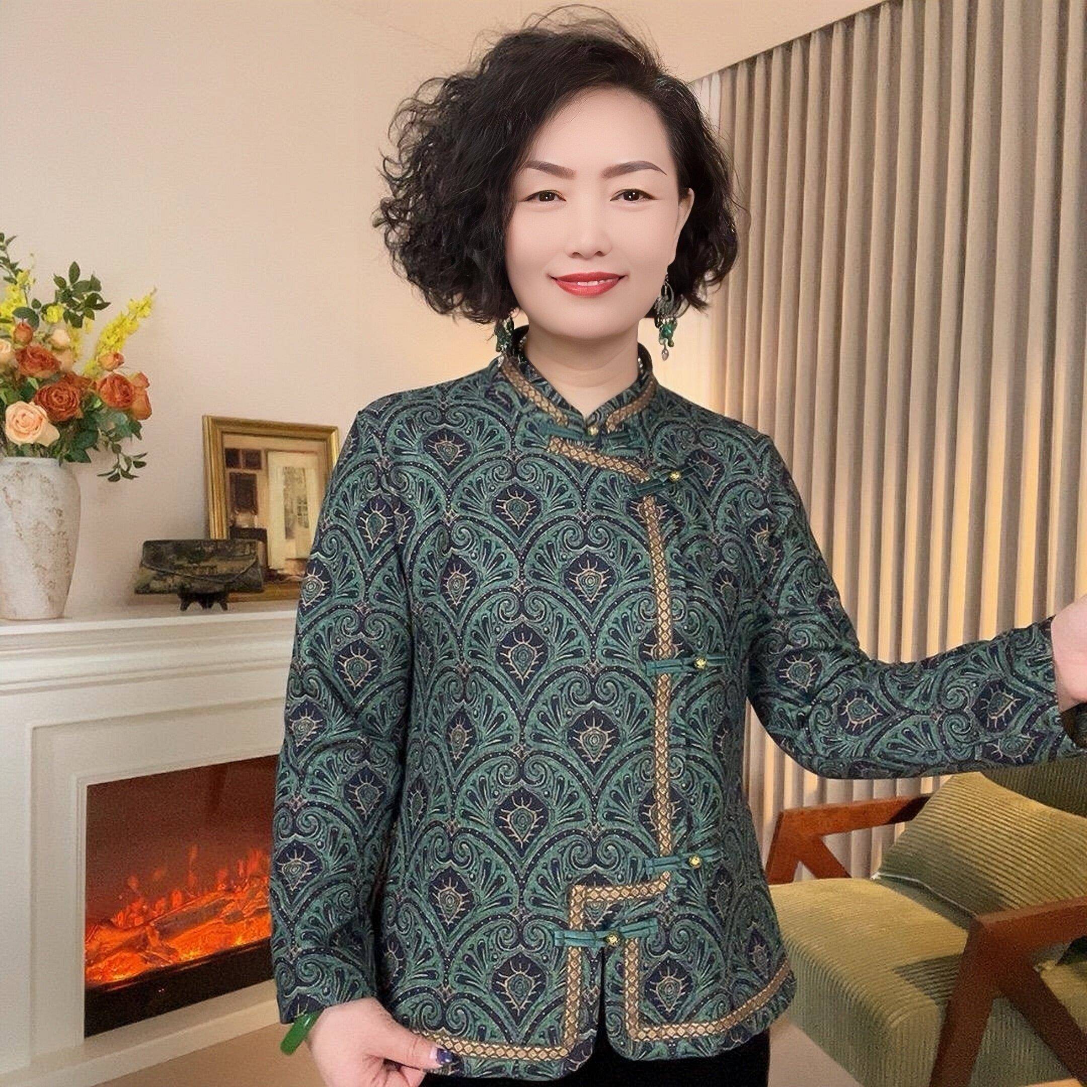 极速中老年女装妈妈打底衫冬加厚保暖一体绒小衫洋气新中式旗袍上