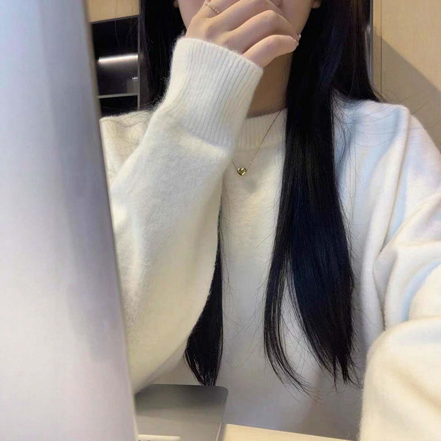 极速慵懒风软糯圆领毛衣女针织衫秋冬2026新款高级感宽松加厚百搭