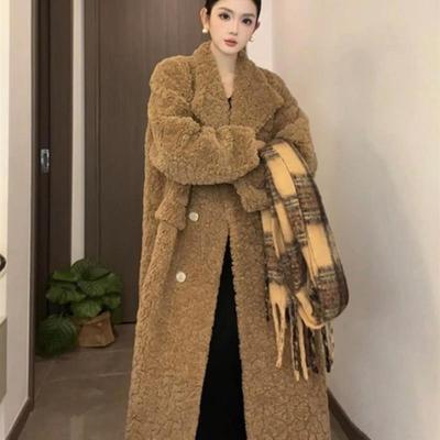 羊羔毛外套女长款冬季2025