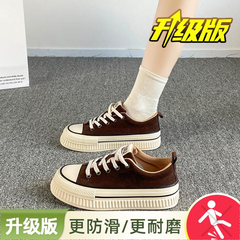 推荐复古厚底帆布鞋女2026