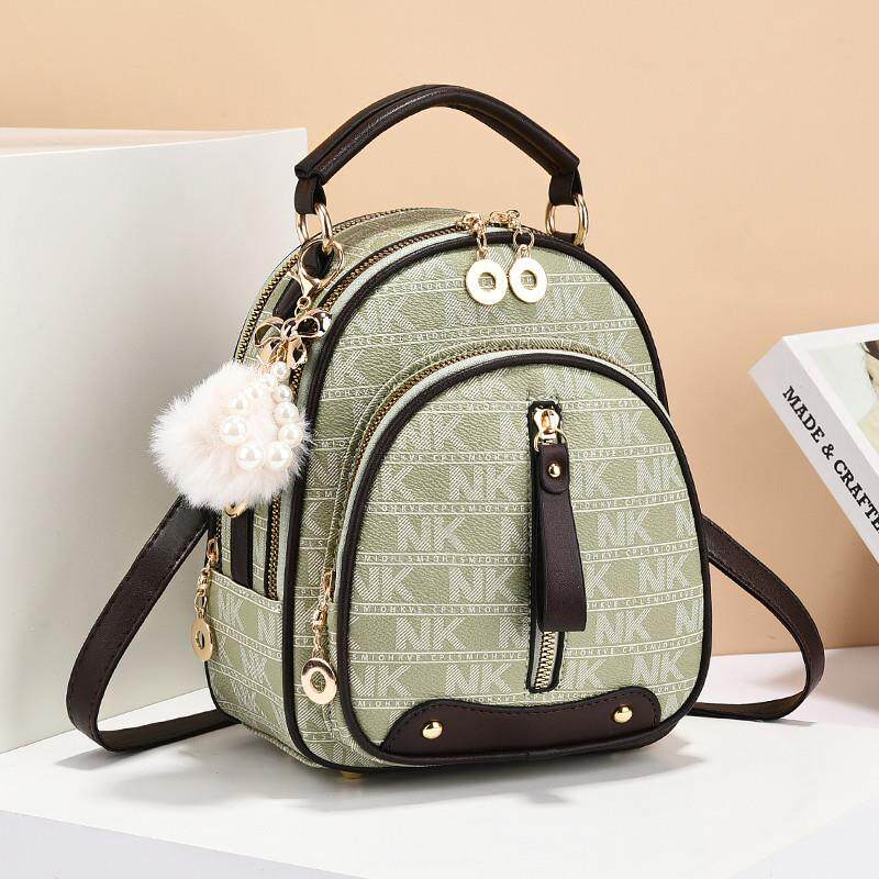 推荐洋气爆款双肩包包女2025夏季新款印花小背包百搭单肩斜挎两用