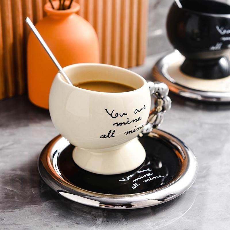 轻奢咖啡杯子高档精致欧式下午茶茶具高级感陶瓷女高颜值杯碟套装