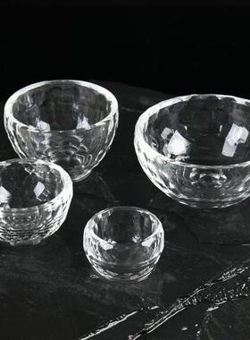 新品透明水晶碗酥油碗七宝