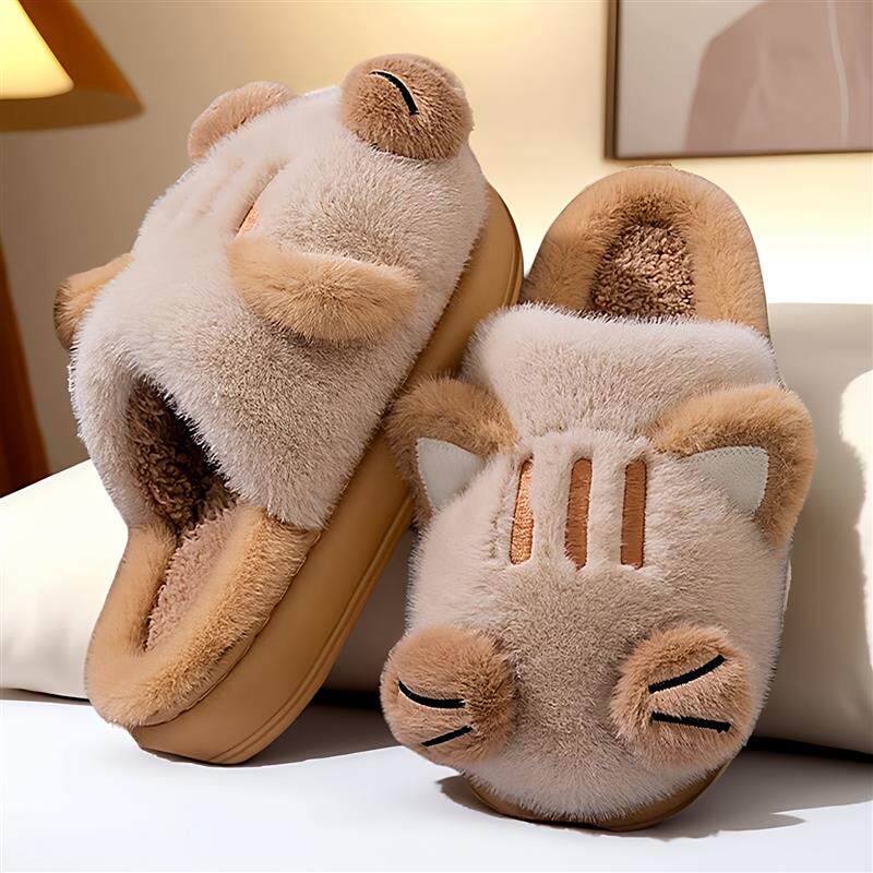 招财猫棉拖鞋女款秋冬季20