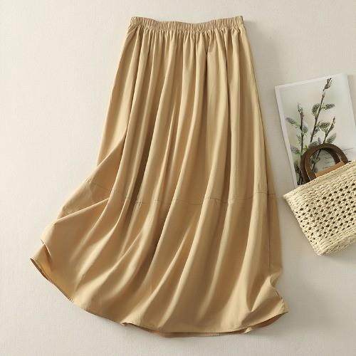 推荐宽松垂感遮胯半身裙早秋流行穿搭大码女装胖mm中长款显瘦a字