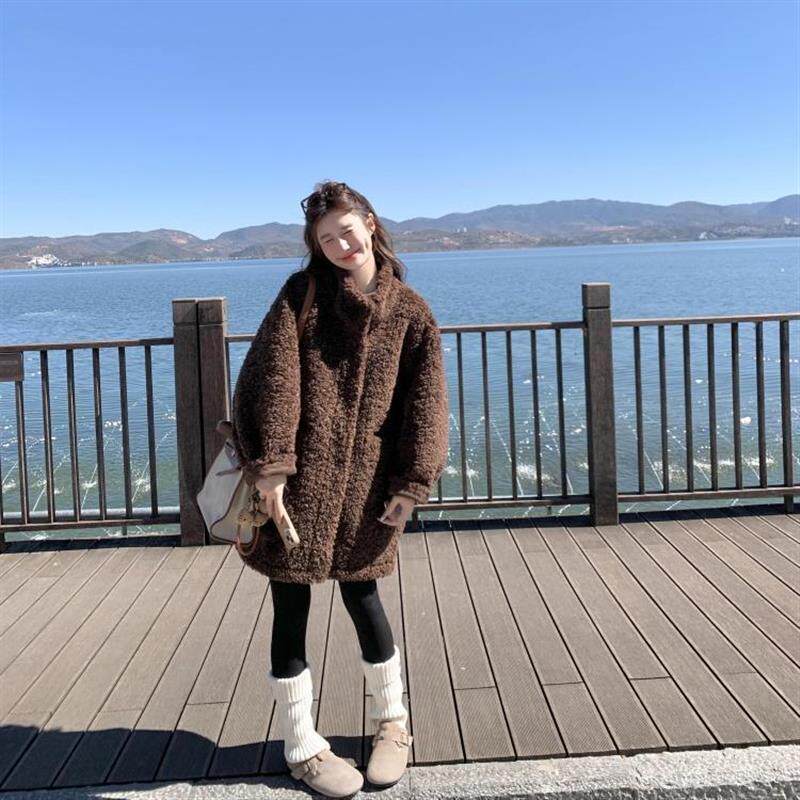 毛毛外套女冬季皮毛一体环