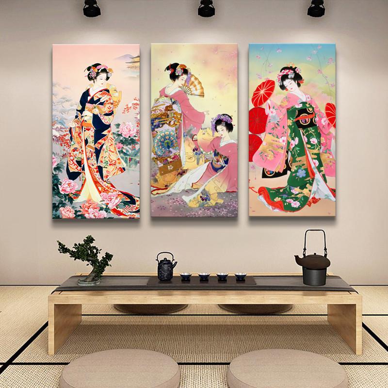 新品日式装饰画浮世绘挂画日本寿司店餐厅装饰壁画民宿仕女图日式