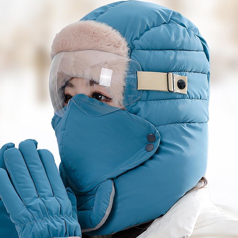 零下40东北哈尔滨女冬帽围