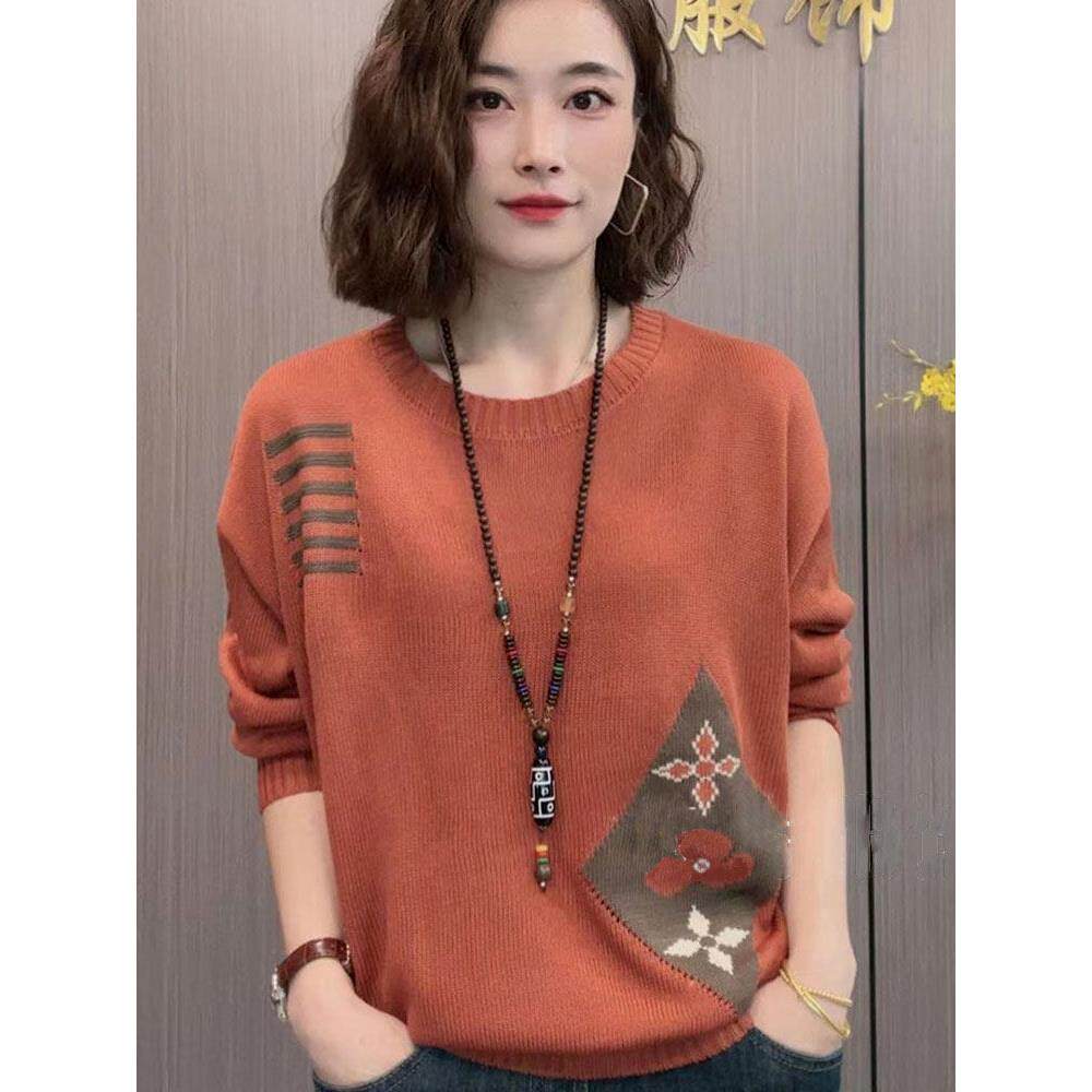极速时尚中年妈妈长袖打底衫女2026秋季新款宽松遮肚百搭减龄针织