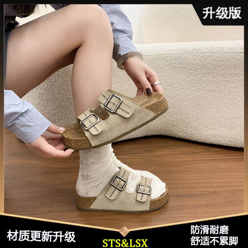 推荐厚底复古勃肯拖鞋女夏