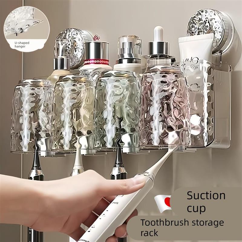 吸盘牙刷置物架壁挂式刷牙