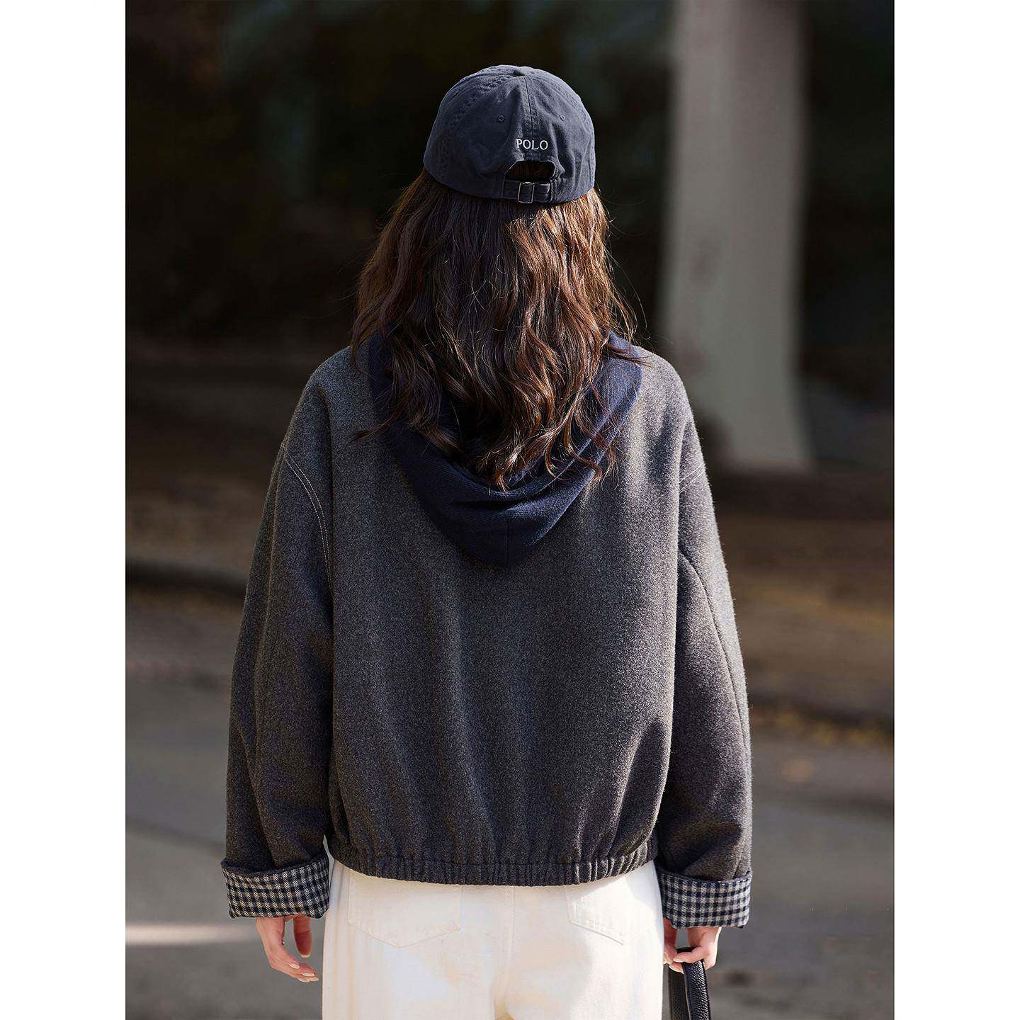极速格子拼接短款羽绒服女年冬季新款90绒厚外套上衣女